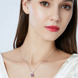 925 Silver Necklace with Morganite Pendant for Women