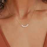Freshwater Pearls Pendant Choker Necklace Stainless Steel Charms