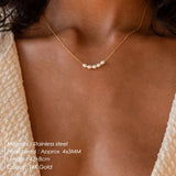 Freshwater Pearls Pendant Choker Necklace Stainless Steel Charms