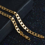 18K 20 Inch 8MM Chain Necklace for Men Wedding Party