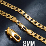 18K 20 Inch 8MM Chain Necklace for Men Wedding Party