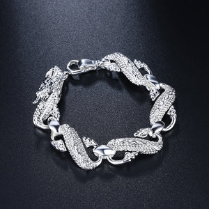 925 Sterling Silver Dragon Chain Bracelet