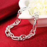 925 Silver Bracelet Creative Geometry Chain Wedding Party Jewelry
