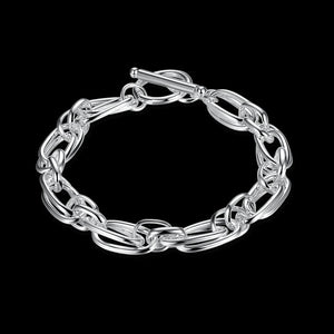 925 Silver Bracelet Creative Geometry Chain Wedding Party Jewelry