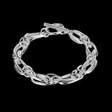 925 Silver Bracelet Creative Geometry Chain Wedding Party Jewelry
