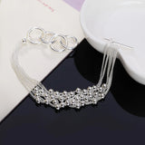 925 Silver Bracelets Tassel Chain Beads Wedding Party