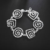 925 Silver Bracelet Spiral Circle Chain Wedding Jewelry