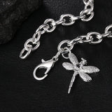 925 Silver Bracelet with Zircon Dragonfly Chain for Women