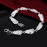 925 Silver Slippers Bracelets Charm Wedding Party Christmas Jewelry
