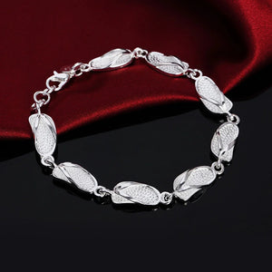 925 Silver Slippers Bracelets Charm Wedding Party Christmas Jewelry