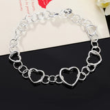 925 Silver Heart Bracelets Wedding Party Christmas Gift