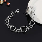 925 Silver Heart Bracelets Wedding Party Christmas Gift