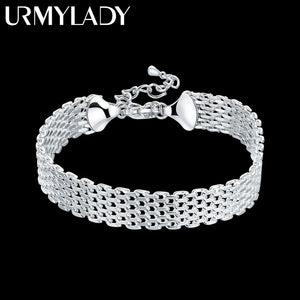 925 Sterling Silver Bracelets for Women Weaving Chain