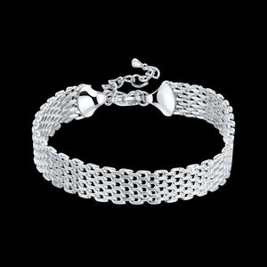 925 Silver Weaving Chain Bracelet Christmas Jewelry