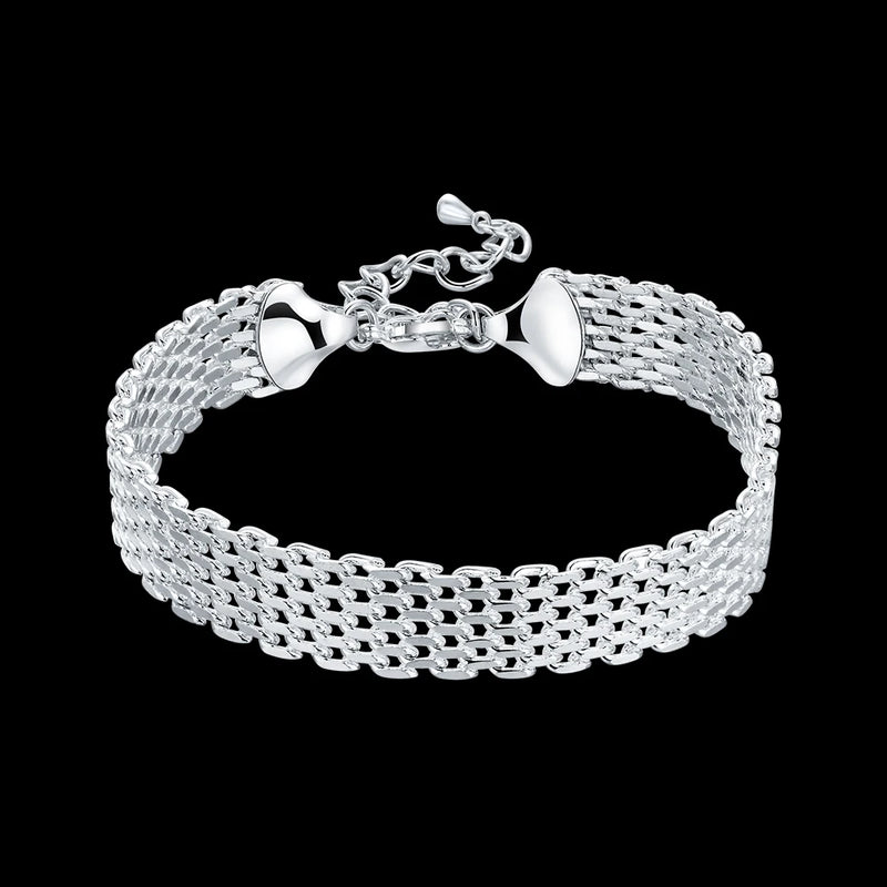 925 Silver Weaving Chain Bracelet Christmas Jewelry