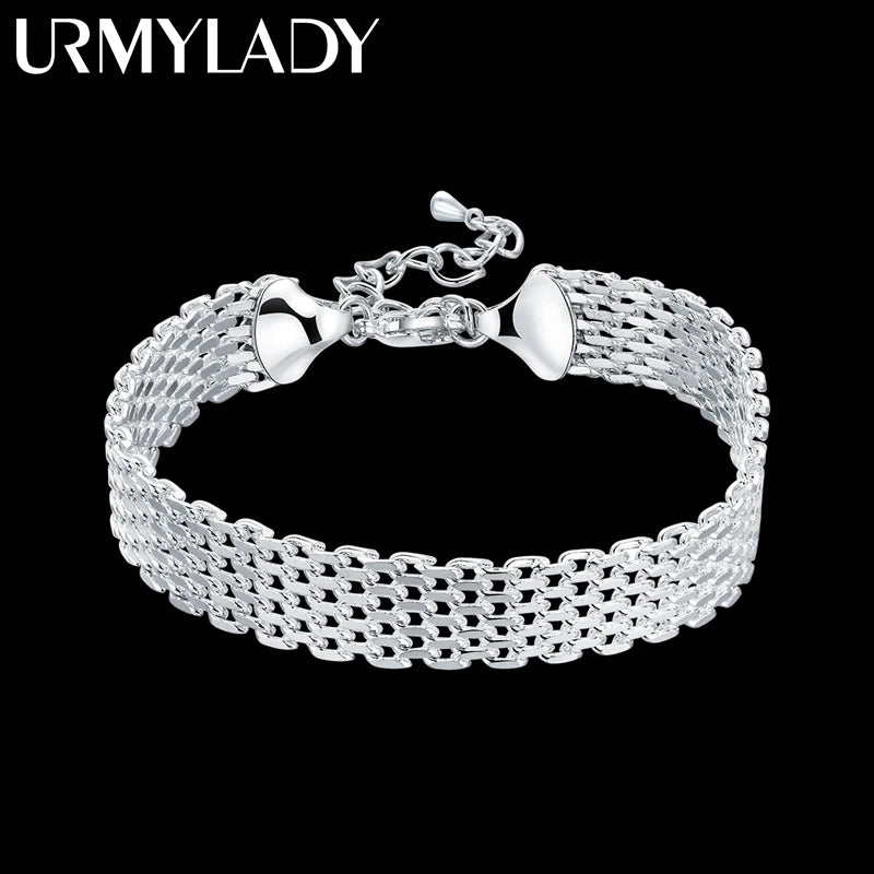 925 Sterling Silver Bracelets for Women Weaving Chain