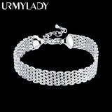 925 Sterling Silver Bracelets for Women Weaving Chain