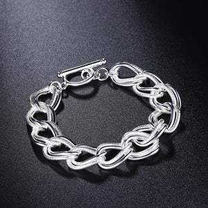 925 Silver Double Twist Chain Bracelet for Women
