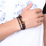 Chic Multi-Circle Leather Bracelet for Women
