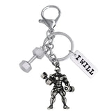 Fitness Metal Key Chain Strong Muscle Charm Powerful