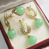 Silver Plated Shell Pearl Pendant Earring Ring Set