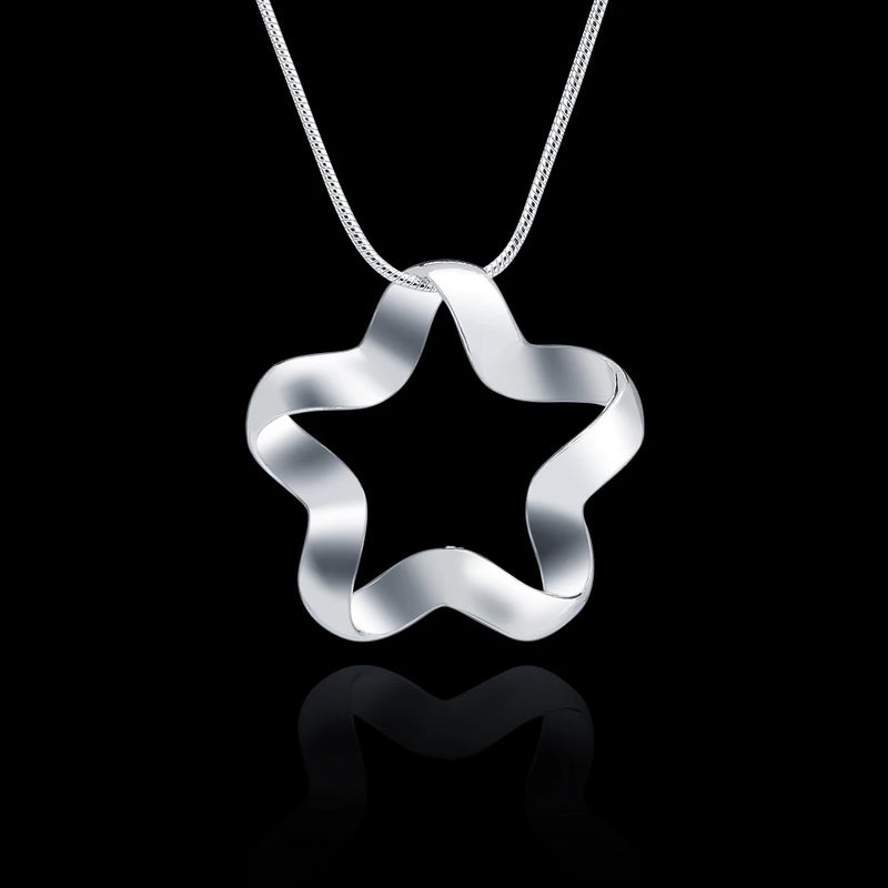925 Stamped Silver Stars Pendant Necklace For Women