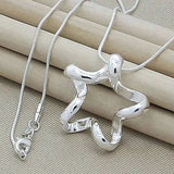 925 Stamped Silver Stars Pendant Necklace For Women