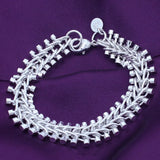 925 Silver Fish Bone Bracelet for Wedding Party