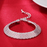 925 Silver Strap Chain Bracelet for Woman Wedding Party