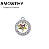 Rhinestone Love Eastern Star Charm OPB057 Sorority Jewelry 10pcs