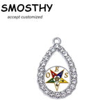 Rhinestone Love Eastern Star Charm OPB057 Sorority Jewelry 10pcs