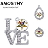 Rhinestone Love Eastern Star Charm OPB057 Sorority Jewelry 10pcs