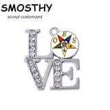 Rhinestone Love Eastern Star Charm OPB057 Sorority Jewelry 10pcs