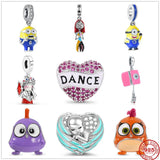 Silver Bird Dance Charm for Bracelet DIY