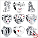 925 Silver Love Wife Husband Charm for DIY Jewelry