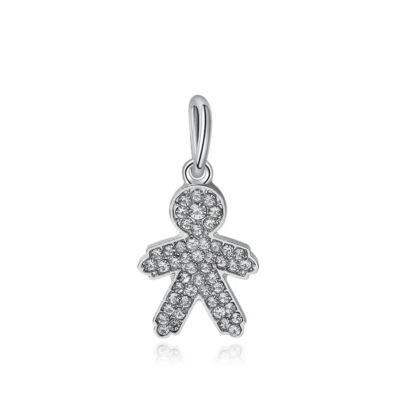 925 Silver Open Crown Pendant Charm for DIY Jewelry