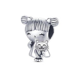 925 Sterling Silver Owl Heart Charm for Bracelet DIY Jewelry