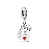 925 Sterling Silver Owl Heart Charm for Bracelet DIY Jewelry