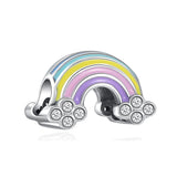 925 Sterling Silver Rainbow Skates Camera Charm Pendant Bracelet DIY Jewelry
