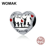 925 Silver Thanksgiving Family Charm Heart Pendant for Bracelet Jewelry Making