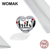 925 Silver Thanksgiving Family Charm Heart Pendant for Bracelet Jewelry Making