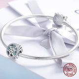925 Sterling Silver Zircon Tree of Life Beads for Charm Bracelet Pendant