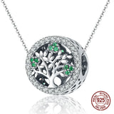 925 Sterling Silver Zircon Tree of Life Beads for Charm Bracelet Pendant