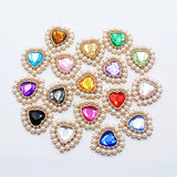 10pcs Peach Heart Pearl Acrylic Box Buckle Clothing DIY Jewel