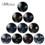 10pcs Cat Eyes Cat Photo Glass Cabochons Jewelry Accessories