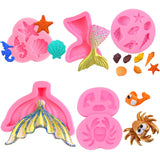 Marine Life Seahorse Conch Mermaid Silicone Cake Mold Decoration