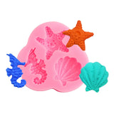 Marine Life Seahorse Conch Mermaid Silicone Cake Mold Decoration