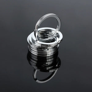 200pcs 25MM Round Metal Keyring Rhodium Plated Split Key Ring Findings