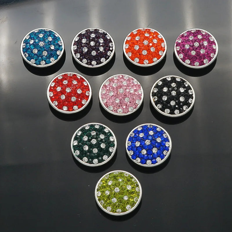 20pcs High Manual Mixed Rhinestone Snap Button Charm Styles Button