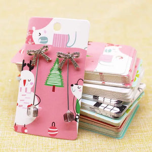 50Pcs Multi-Style Jewelry Card 5*9cm Christmas Earring Card